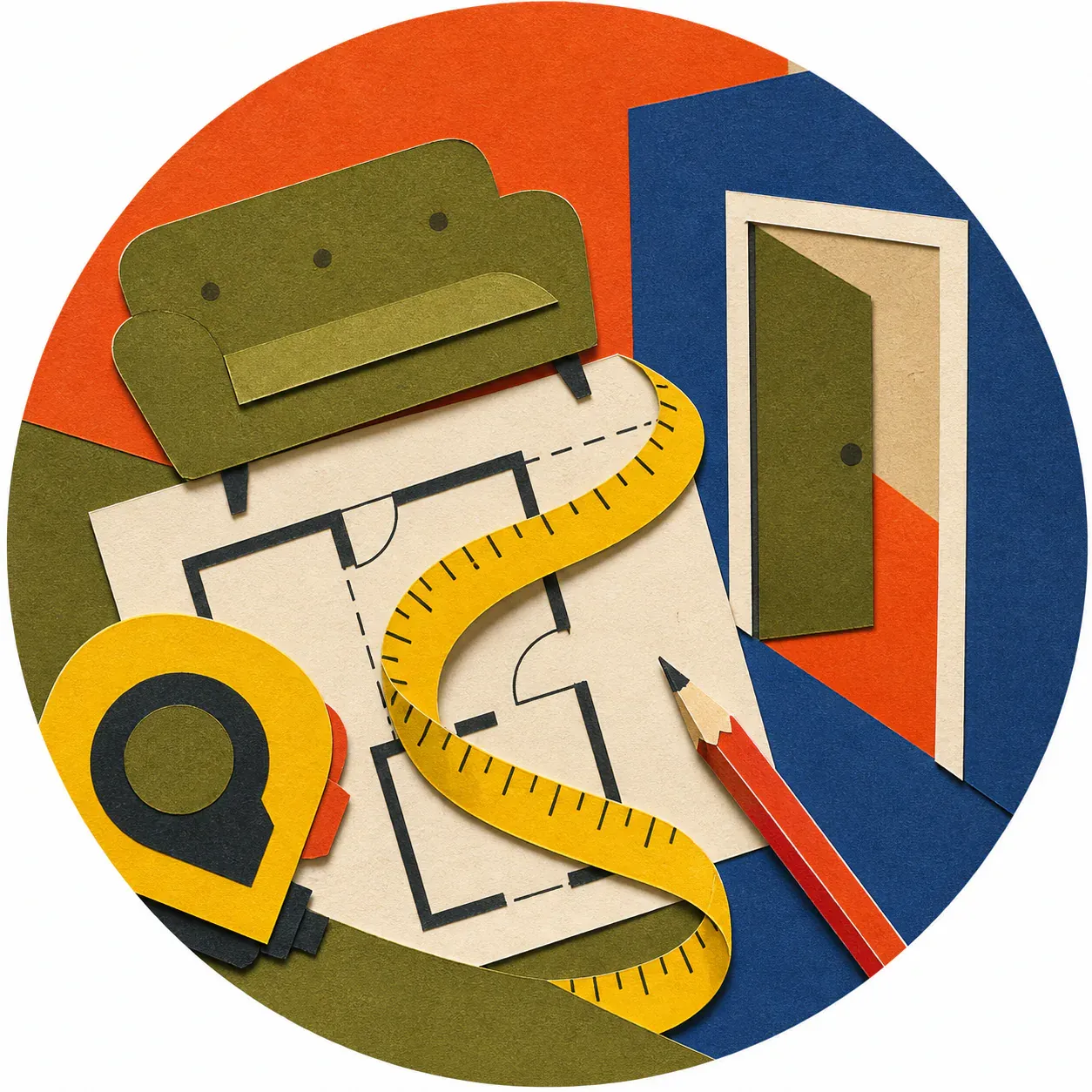 Cut-paper collage representing buying tips
