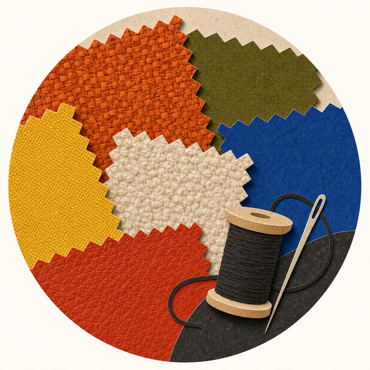 Cut-paper collage for Materials